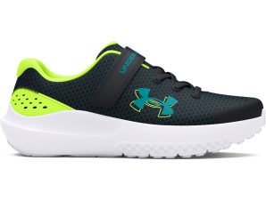 Under Armour – Παπούτσια Running Νηπίων Αγοριών UA Surge 4 AC – Black/High Vis Yellow/Circuit Teal