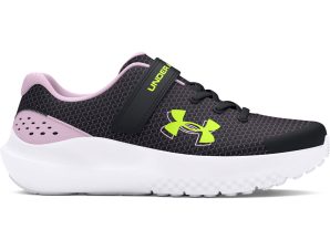 Under Armour – Παπούτσια Running Νηπίων Κοριτσιών UA Surge 4 AC – Black/Purple Ace/High Vis Yellow