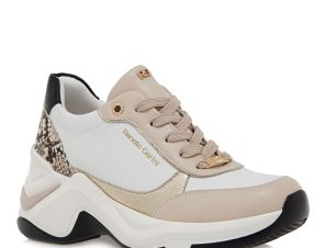 Renato Garini Γυναικεία Παπούτσια Sneakers 19R-642 Λευκό Μπέζ Φίδι S119R642464P