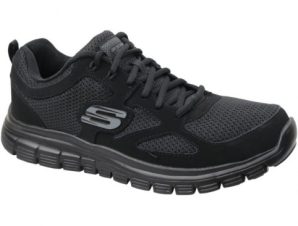 Skechers Lite-Weight QTR Overlay 52635-BBK Ανδρικά Αθλητικά Παπούτσια Running Μαύρα